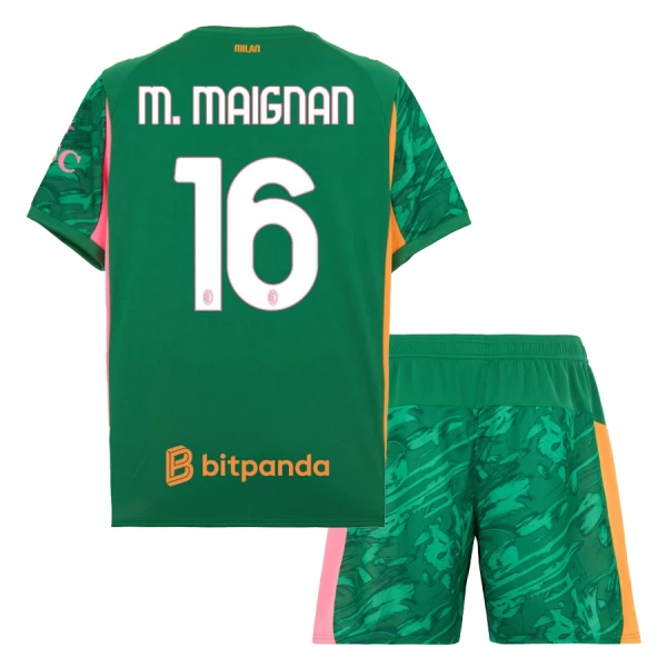 Conjunto Portero AC Milan M. Maignan 16 Niño 25/26 Verde Conjunto Portero AC Milan M. Maignan 16 Niño 25/26 Verde