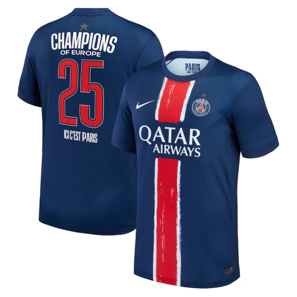 Camiseta Paris Saint-Germain 1 Star Champions of Europe Hombre Primera 24/25 Camiseta Paris Saint-Germain 1 Star Champions of Europe Hombre Primera 24/25