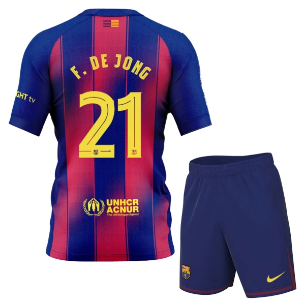 Conjunto FC Barcelona Frenkie de Jong 21 Niño Primera 25/26 Conjunto FC Barcelona Frenkie de Jong 21 Niño Primera 25/26