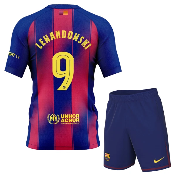 Conjunto FC Barcelona Lewandowski 9 Niño Primera 25/26 Conjunto FC Barcelona Lewandowski 9 Niño Primera 25/26