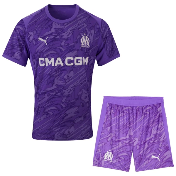 Conjunto Portero Olympique de Marseille Niño 25/26 Púrpura