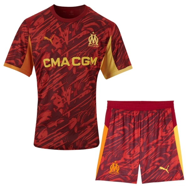 Conjunto Portero Olympique de Marseille Niño 25/26 Roja