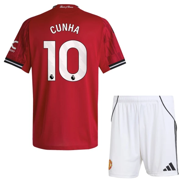 Conjunto Manchester United Cunha 10 Niño Primera 25/26 Conjunto Manchester United Cunha 10 Niño Primera 25/26