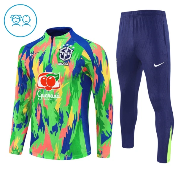 Brasil Sudadera De Entrenamiento Niño Cremallera Cuarto 25/26 Verde