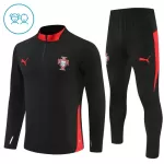 Portugal Sudadera De Entrenamiento Niño Cremallera Cuarto 25/26 Negra