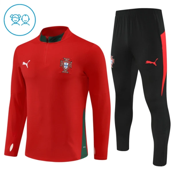 Portugal Sudadera De Entrenamiento Niño Cremallera Cuarto 25/26 Roja Portugal Sudadera De Entrenamiento Niño Cremallera Cuarto 25/26 Roja