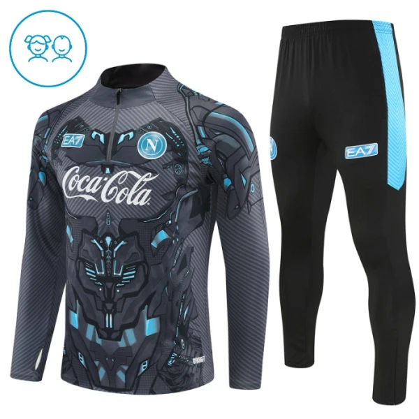 SSC Napoli Sudadera De Entrenamiento Niño Cremallera Cuarto 25/26 Negra