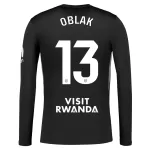 Camiseta Portero Atlético Madrid Oblak 13 Hombre 25/26 Negra Manga Larga
