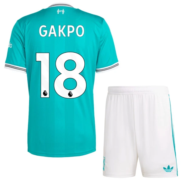 Conjunto Liverpool Gakpo 18 Niño Tercera 25/26 Conjunto Liverpool Gakpo 18 Niño Tercera 25/26