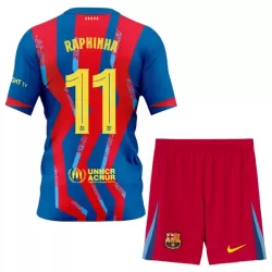 Conjunto FC Barcelona Raphinha 11 Cuarta Niño 25/26