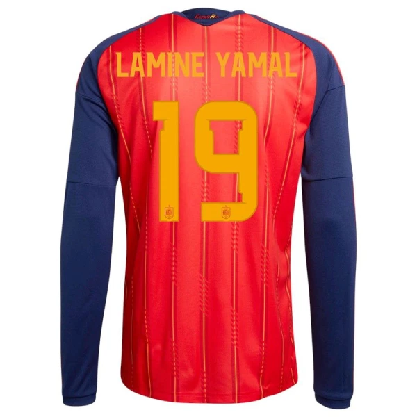 Camiseta Manga Larga España Lamine Yamal 19 Hombre Primera Mundial 2026