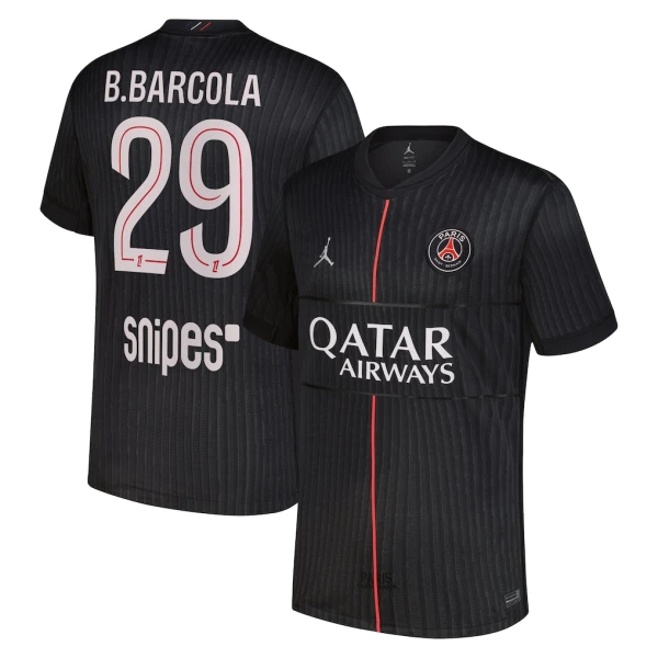 Camiseta Paris Saint-Germain B. Barcola 29 Cuarta Hombre Jordan 25/26