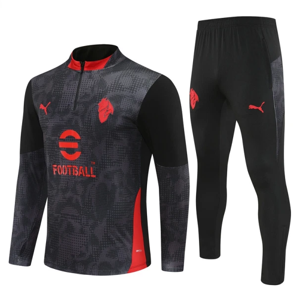 AC Milan Sudadera De Entrenamiento Hombre Cremallera Cuarto 25/26 Negra