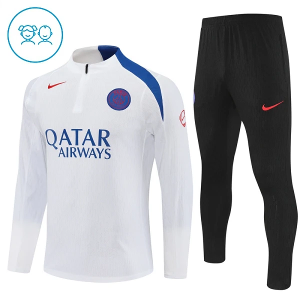 Paris Saint-Germain Sudadera De Entrenamiento Niño Cremallera Cuarto 25/26 Blanca