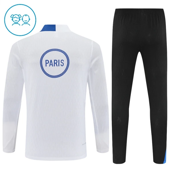 Paris Saint-Germain Sudadera De Entrenamiento Niño Cremallera Cuarto 25/26 Blanca