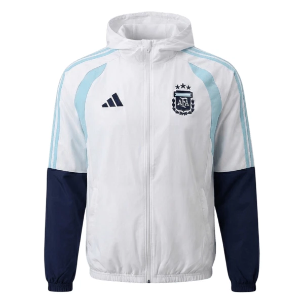 Argentina Chaqueta De Entrenamiento Con Capucha Hombre 26/27 Blanca