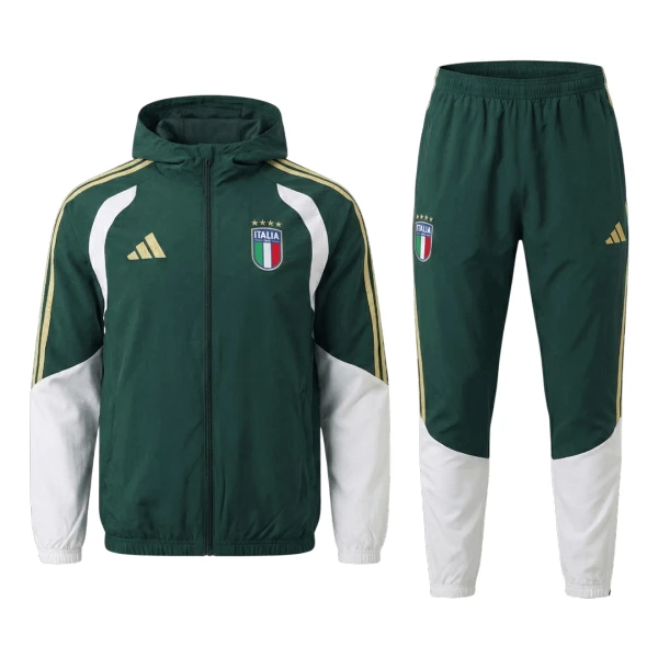 Italia Chaqueta De Entrenamiento Con Capucha Hombre 26/27 Verde Italia Chaqueta De Entrenamiento Con Capucha Hombre 26/27 Verde