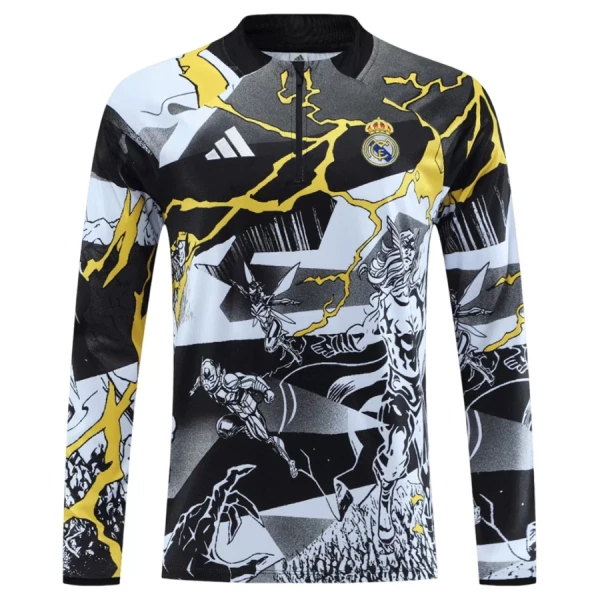 Real Madrid Marvel Sudadera De Entrenamiento Hombre Cremallera Cuarto 26/27 Negra