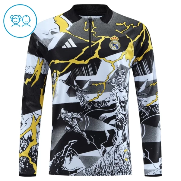 Real Madrid Marvel Sudadera De Entrenamiento Niño Cremallera Cuarto 26/27 Negra