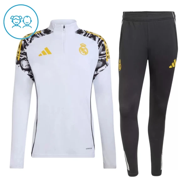 Real Madrid Sudadera De Entrenamiento Niño Cremallera Cuarto 26/27 Blanca