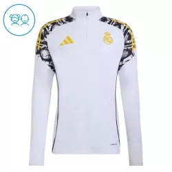 Real Madrid Sudadera De Entrenamiento Niño Cremallera Cuarto 26/27 Blanca