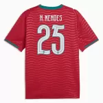 Camiseta Portugal Nuno Mendes 25 Hombre Primera Mundial 2026