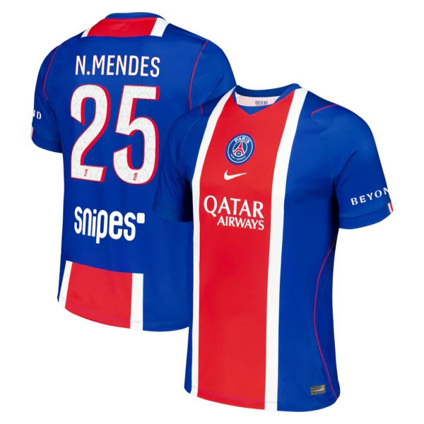 Camiseta Paris Saint-Germain Nuno Mendes 25 Hombre Primera 26/27 Camiseta Paris Saint-Germain Nuno Mendes 25 Hombre Primera 26/27