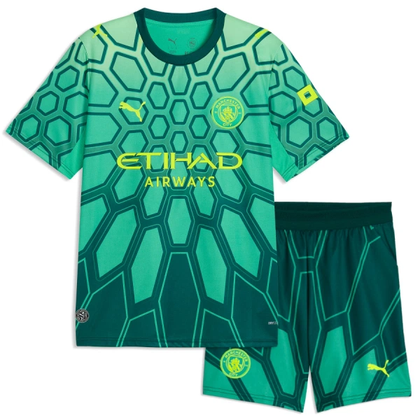 Conjunto Portero Manchester City Niño Primera 26/27 Verde Conjunto Portero Manchester City Niño Primera 26/27 Verde