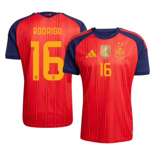 Camiseta España 2 Stars Rodrigo 16 Hombre Primera Mundial 2026