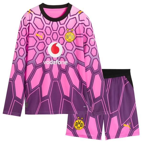 Conjunto Portero Borussia Dortmund Niño Segunda 26/27 Rosa Manga Larga