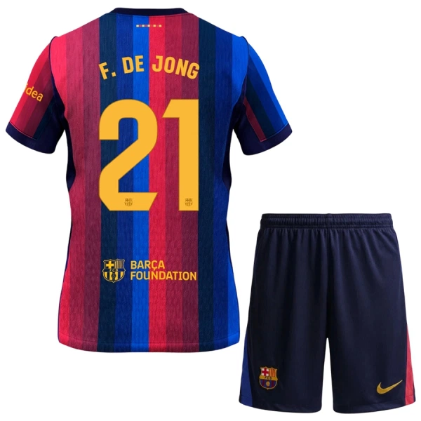 Conjunto FC Barcelona Frenkie de Jong 21 Niño Primera 26/27 Conjunto FC Barcelona Frenkie de Jong 21 Niño Primera 26/27
