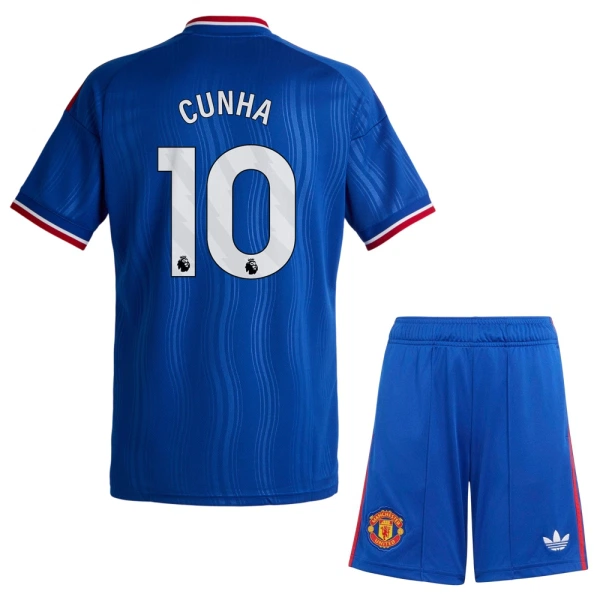 Conjunto Manchester United Cunha 10 Niño Segunda 26/27 Conjunto Manchester United Cunha 10 Niño Segunda 26/27