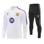 Barcelona Sudadera De Entrenamiento Hombre Cremallera Cuarto 26/27 Blanca