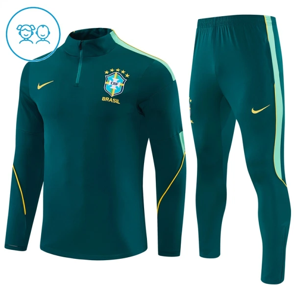 Brasil Sudadera De Entrenamiento Niño Cremallera Cuarto 26/27 Verde