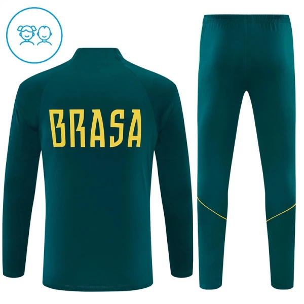 Brasil Sudadera De Entrenamiento Niño Cremallera Cuarto 26/27 Verde