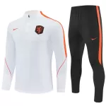 Países Bajos Sudadera De Entrenamiento Hombre Cremallera Cuarto 26/27 Blanca