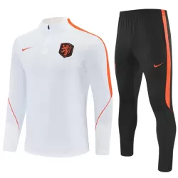 Países Bajos Sudadera De Entrenamiento Hombre Cremallera Cuarto 26/27 Blanca Países Bajos Sudadera De Entrenamiento Hombre Cremallera Cuarto 26/27 Blanca