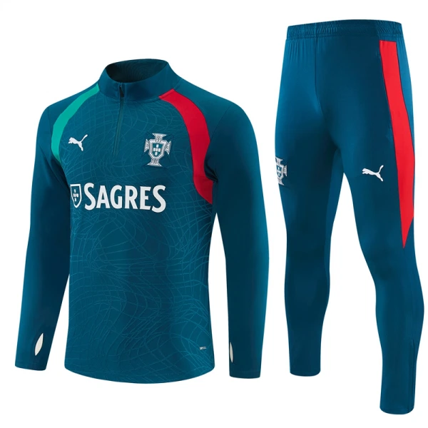 Portugal Sudadera De Entrenamiento Hombre Cremallera Cuarto 26/27 Azul