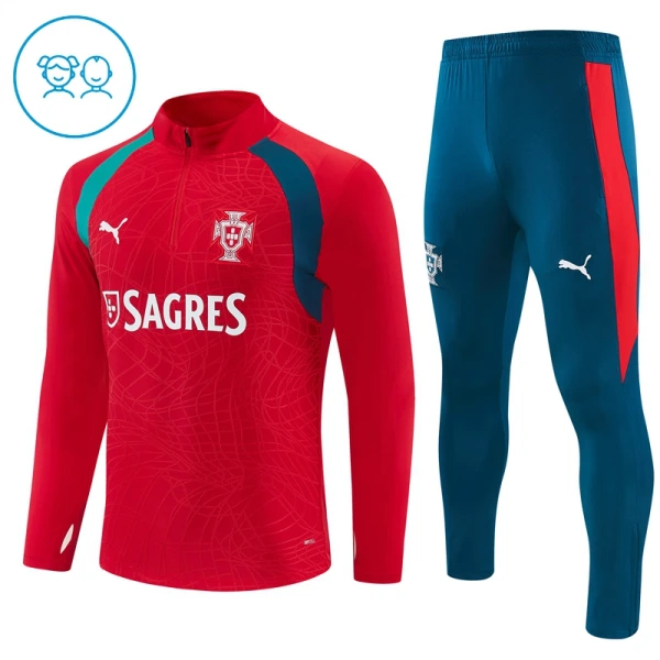 Portugal Sudadera De Entrenamiento Niño Cremallera Cuarto 26/27 Roja Portugal Sudadera De Entrenamiento Niño Cremallera Cuarto 26/27 Roja