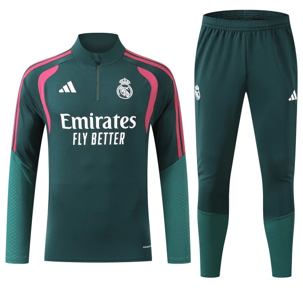 Real Madrid Sudadera De Entrenamiento Hombre Cremallera Cuarto 26/27 Verde Real Madrid Sudadera De Entrenamiento Hombre Cremallera Cuarto 26/27 Verde