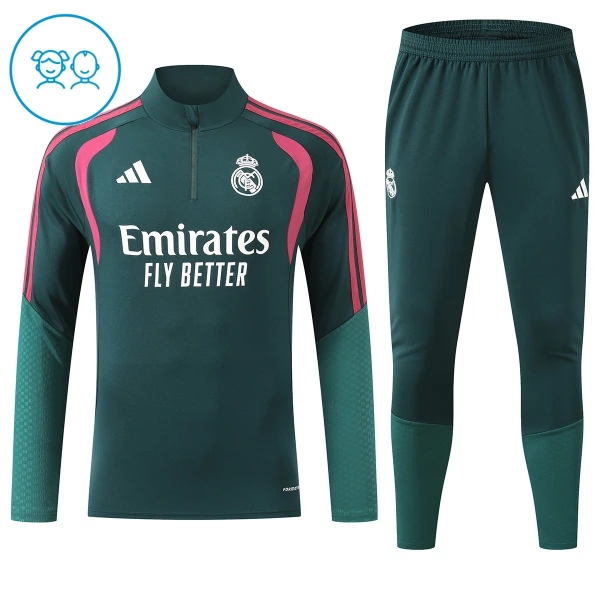 Real Madrid Sudadera De Entrenamiento Niño Cremallera Cuarto 26/27 Verde
